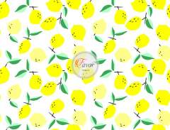 Beyaz Zemin Limon Desenli Kumaş
