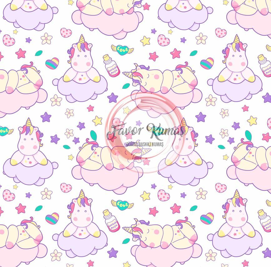 Unicorn Desenli Kumaş