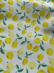 Beyaz Zemin Limon Desenli Kumaş