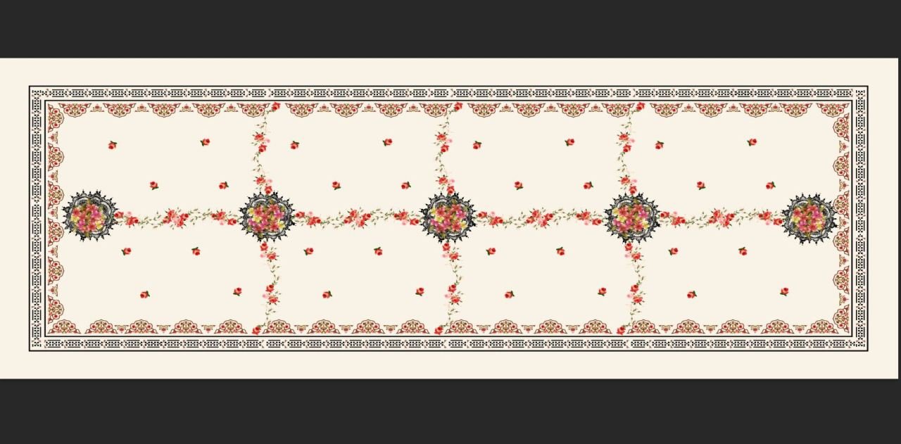 Çiçekli Runner Kumaşı 1 mt runner