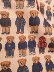 3D Teddy Bear Desenli Kumaş