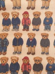 3D Teddy Bear Desenli Kumaş