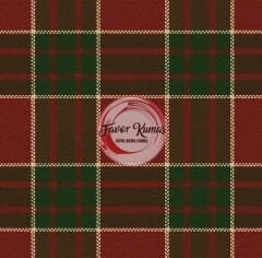 3D Yılbaşı Ekose Desenli Kumaş 3