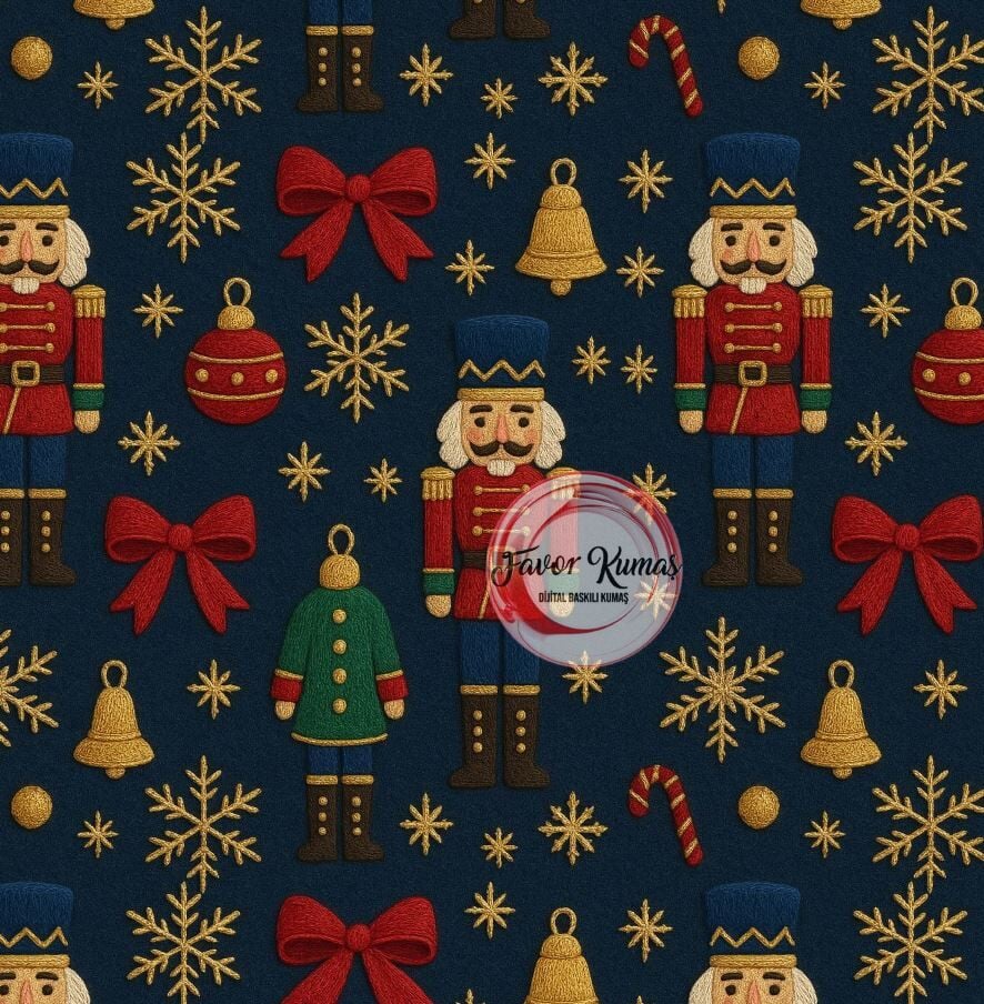 3D Fındıkkıran Askerleri  Desenli Kumaş 3