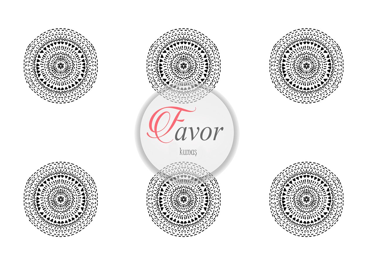 Siyah Mavi Mandala Desenli Kumaş 1mt-6 adet supla KREM