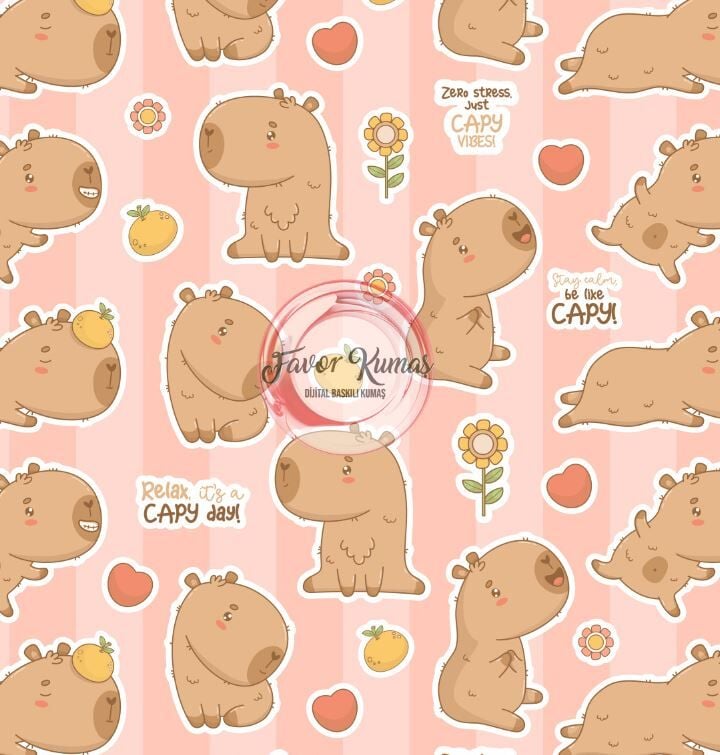 Capybara Desenli Kumaş 2