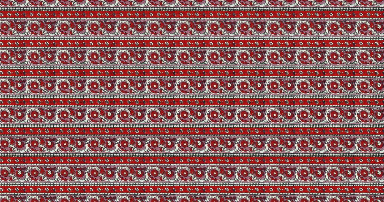 Kırmızı Lacivert Desenli Runner Kumaşı 35'lik 6 adet supla -1 mt