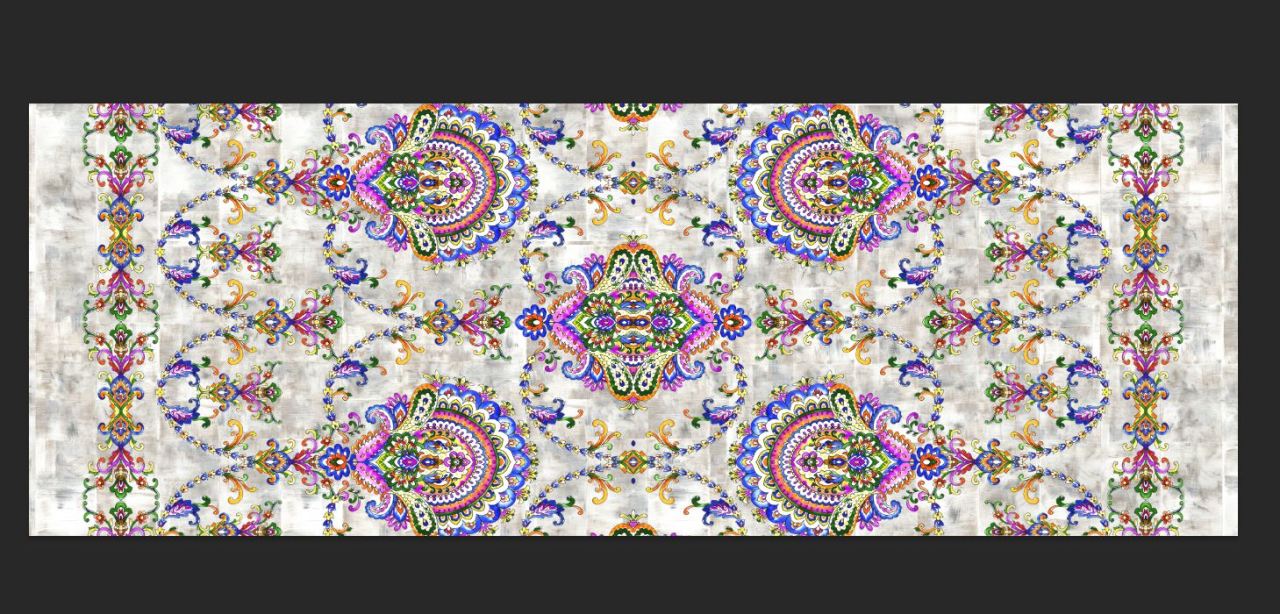 Şal Desenli Runner ve Supla Kumaşı 2 1 mt runner