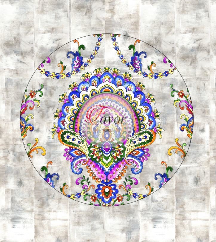 Şal Desenli Runner ve Supla Kumaşı 2 33'lük 6 adet supla-1 mt