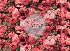 Kırmızı Çiçek Desenli Runner Kumaşı 1 mt-2 adet runner