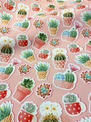 Kaktüs Sticker Desenli Kumaş