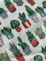 Nakış Kaktüs Desenli Kumaş