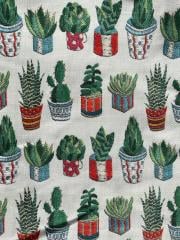 Nakış Kaktüs Desenli Kumaş