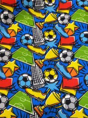 Futbol Temalı Desenli Kumaş
