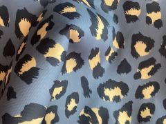 Füme Leopar Desenli Kumaş