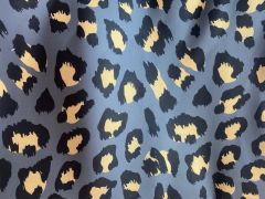 Füme Leopar Desenli Kumaş
