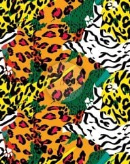 Renkli Leopar Desenli Kumaş