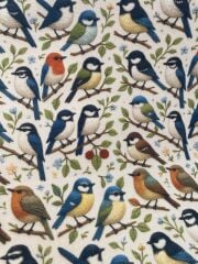 Nakış Kuşlar Ve Dallar Desenli Kumaş