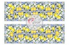 Limon Desenli Runner ve Supla Kumaşı