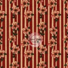 Boncuk İşlemeli Çiçekler Desenli Kumaş