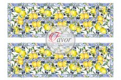 Limon Desenli Runner ve Supla Kumaşı 1 mt -2 adet runner