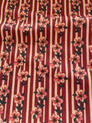 Boncuk İşlemeli Çiçekler Desenli Kumaş