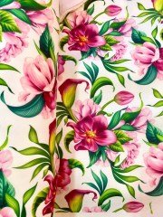 Mor Manolya Desenli Kumaş