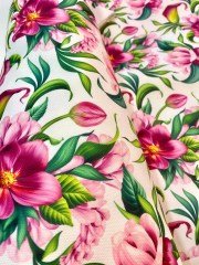 Mor Manolya Desenli Kumaş