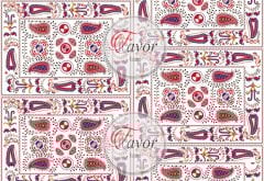 Kırmızı Tonlu Kilim Desenli Kumaş