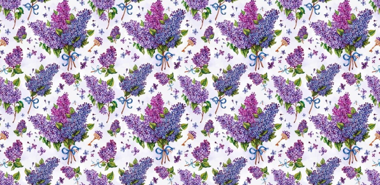 Lavanta Desenli Kumaş 2 1 mt runner