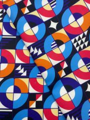 Renkli Daireli Geometrik Desenli Kumaş