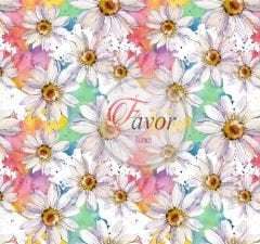 Suluboya Papatya Desenli Kumaş