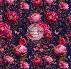 Gece Bahçe Desenli Kumaş