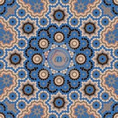 Mavi Mandala Desenli Kumaş