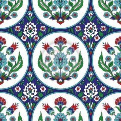Çini Desenli Döşemelik Kumaş 2