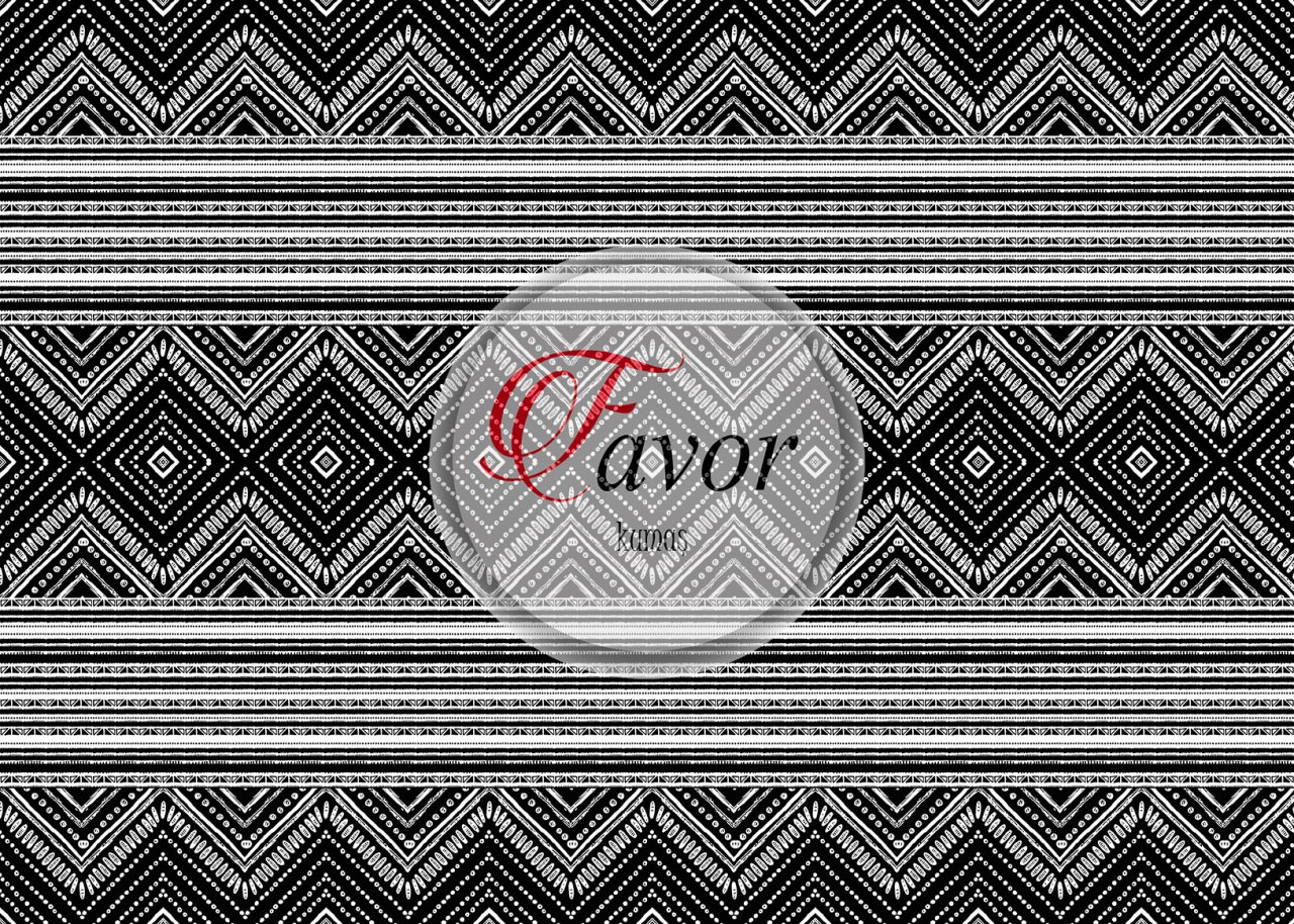 Siyah Beyaz Geometrik Desenli Runner Kumaşı 1 mt -2 adet runner