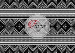 Siyah Beyaz Geometrik Desenli Runner Kumaşı 1 mt -2 adet runner