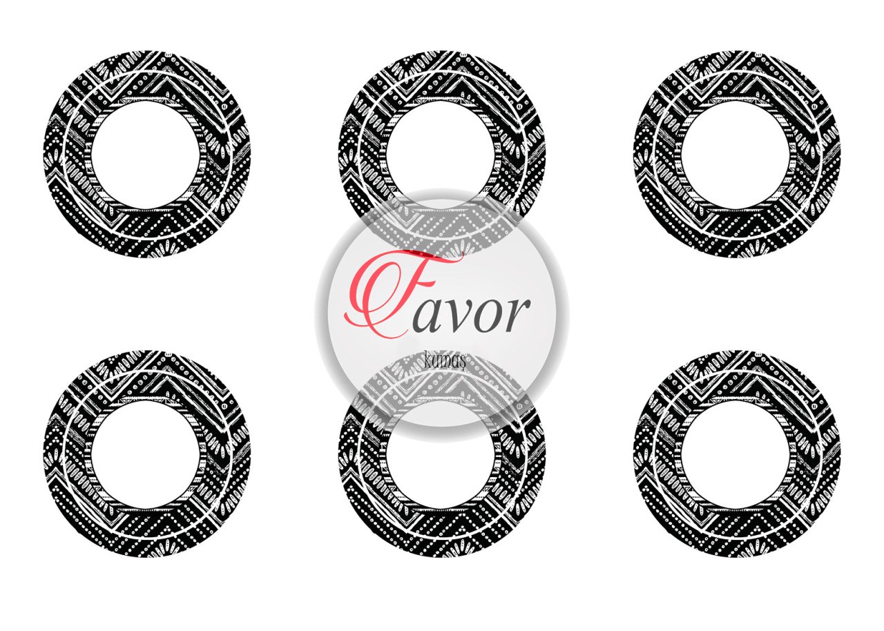 Siyah Beyaz Geometrik Desenli Runner Kumaşı 1 mt -6 adet supla