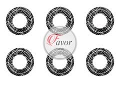 Siyah Beyaz Geometrik Desenli Runner Kumaşı 1 mt -6 adet supla