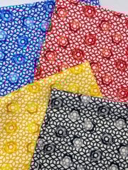 Kırmızı Dantel Desenli Kumaş