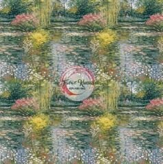 Bahar Göleti Desenli Kumaş