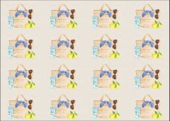 Hasır Çanta Desenli Kumaş 25x35 cm -1 mt