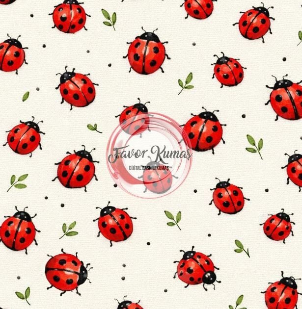 Uğur Böceği Desenli Kumaş