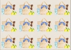 Hasır Çanta Desenli Kumaş 33x35 cm-1 mt