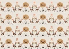 Hasır Şapka Desenli Kumaş 25x35 cm -1 mt