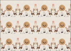 Hasır Şapka Desenli Kumaş 33x35 cm-1 mt