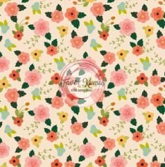 Bahar Bahçesi Çıtır Çiçekli  2 Desenli Kumaş