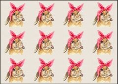 Bandanalı Tavşan Desenli Kumaş 33x35 cm-1 mt