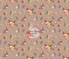 Bahar Bahçesi Vizon Çıtır Çiçekli Desenli Kumaş