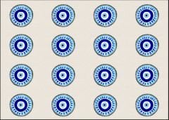 Mavi Nazar Boncuğu Desenli Kumaş 25x35 cm -1 mt